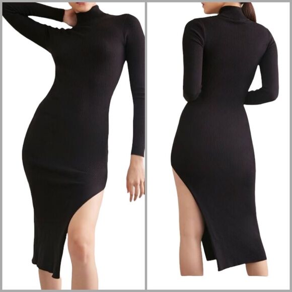 FOREVER 21 Mock Neck Ribbed Knit Dress - Picture 3 of 3